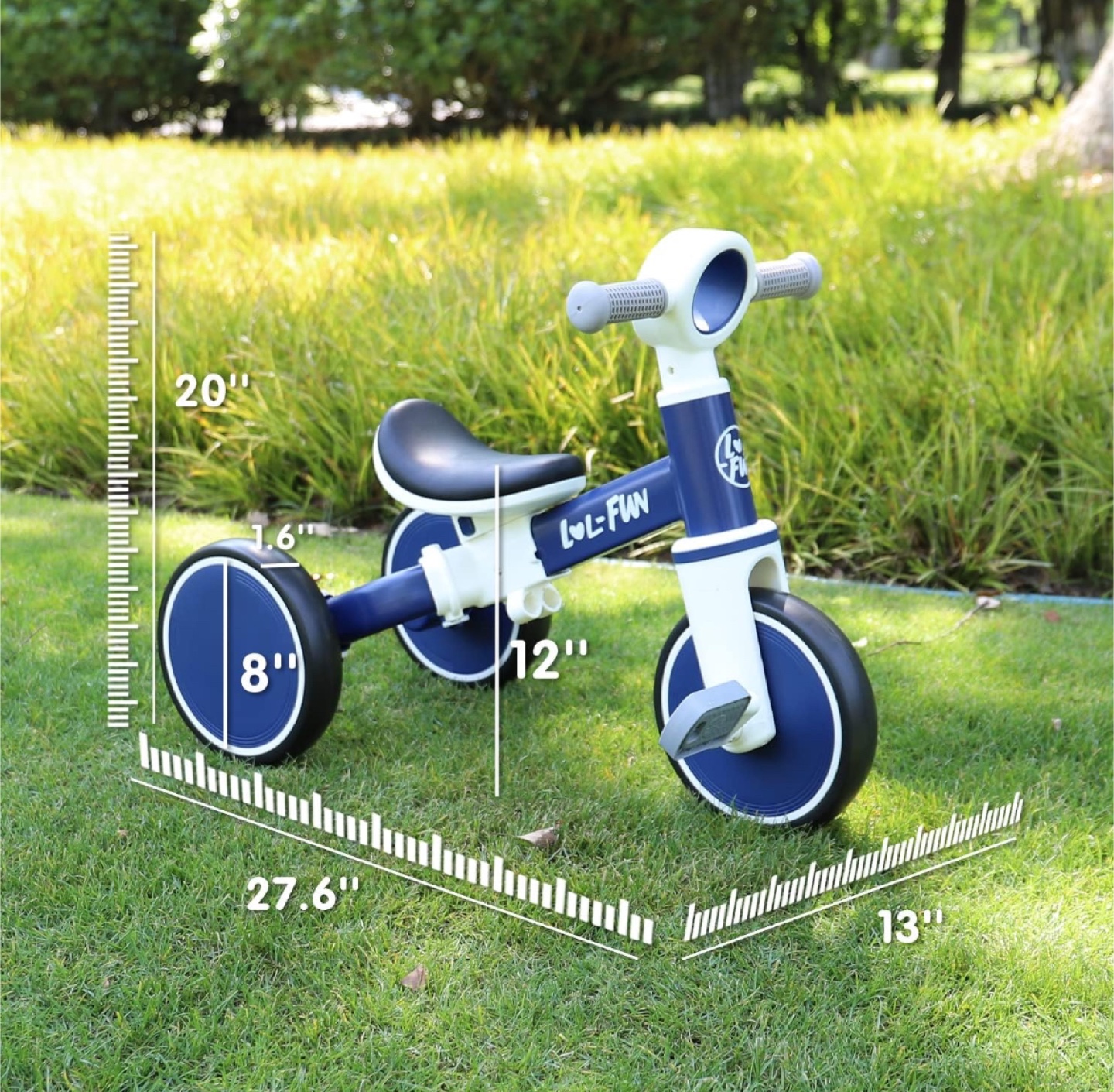 LOL-FUN Baby Balance Bike 4 in 1 Trike Toddler Tricycle