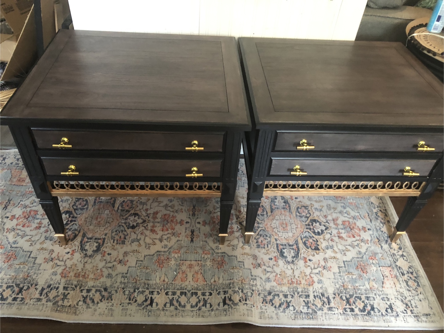 Refinished end tables with 2 drawers per table - photo 5