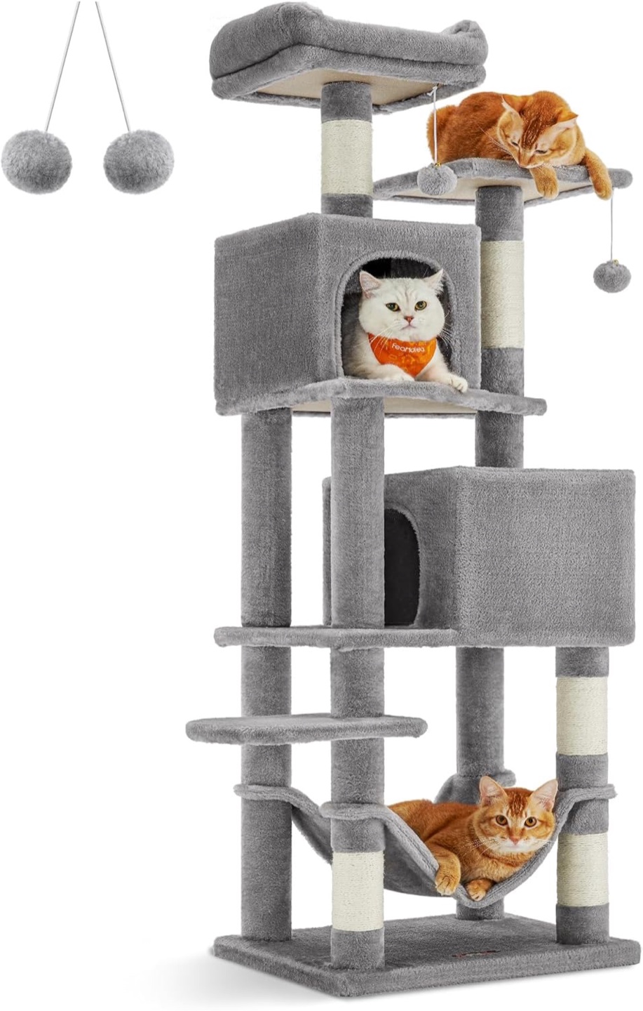 Feandrea Cat Tree, 61-Inch Plush Multi-Level - photo 4