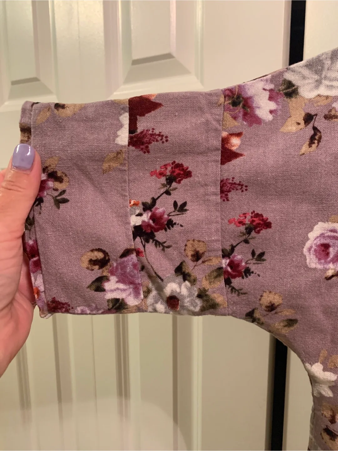 Floral Print Short Sleeve Linen/Cotton Top image indicator(2)