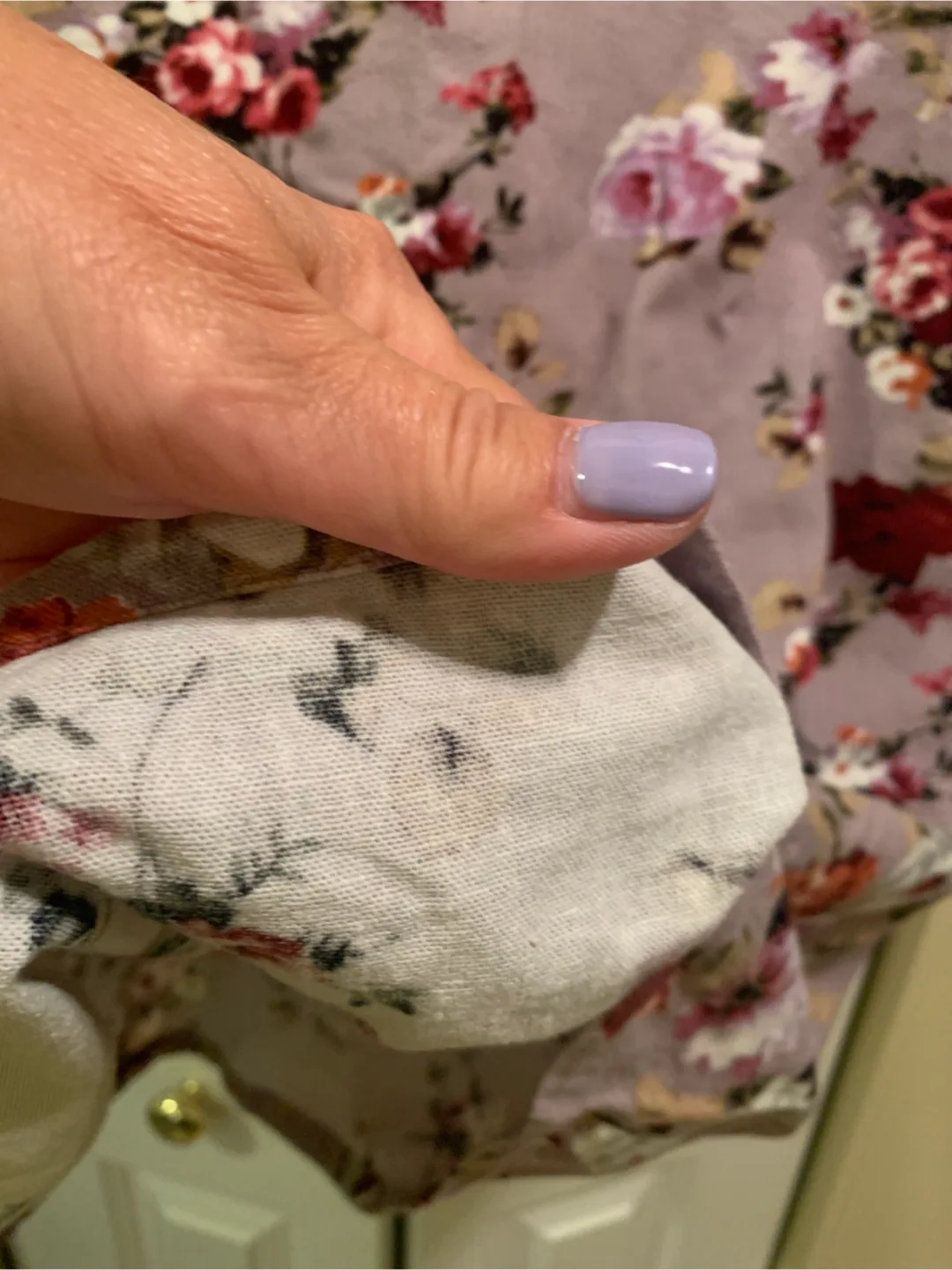 Floral Print Short Sleeve Linen/Cotton Top image indicator(5)