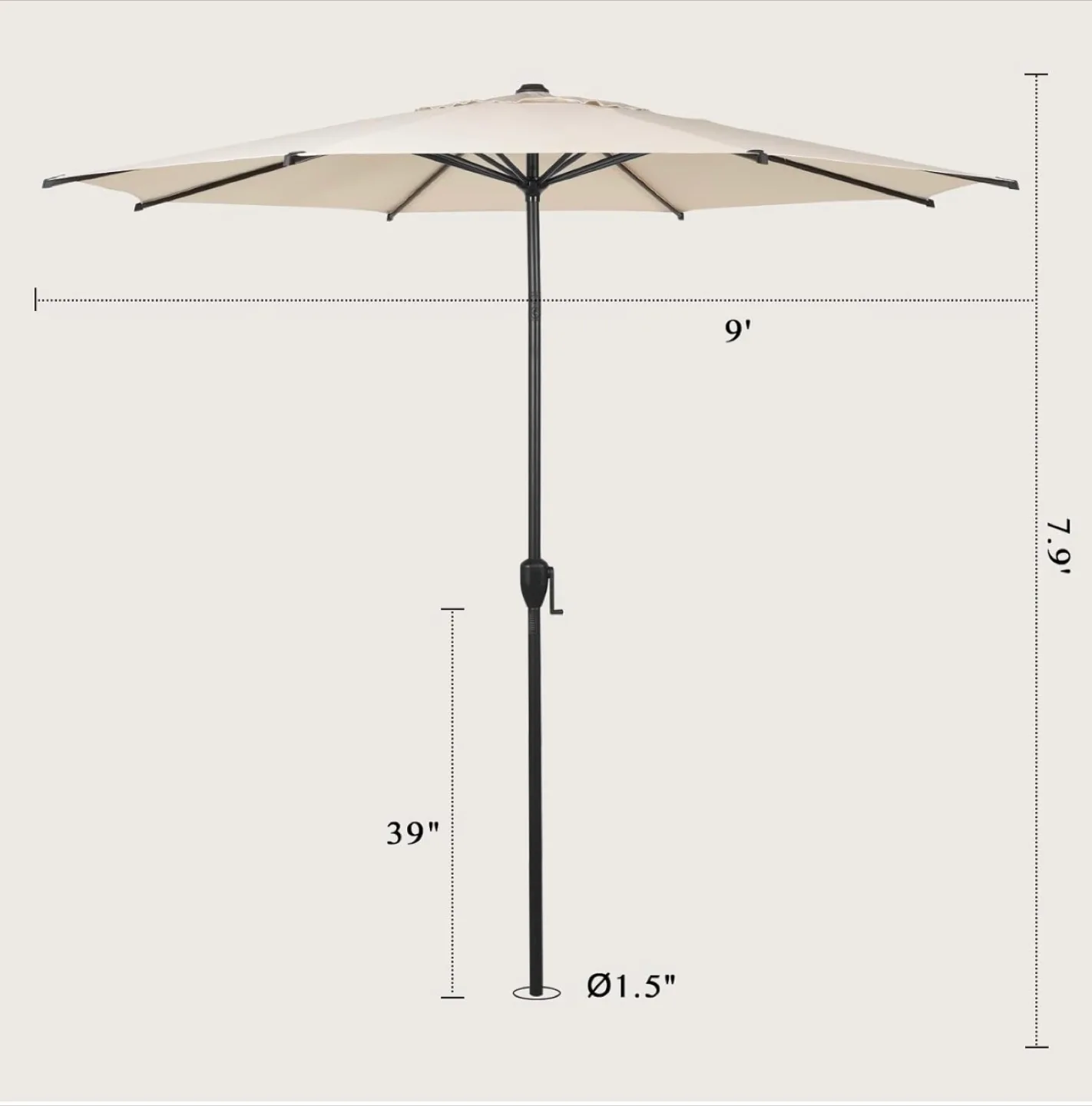 Outdoor 9 Feet Patio Umbrella image indicator(2)