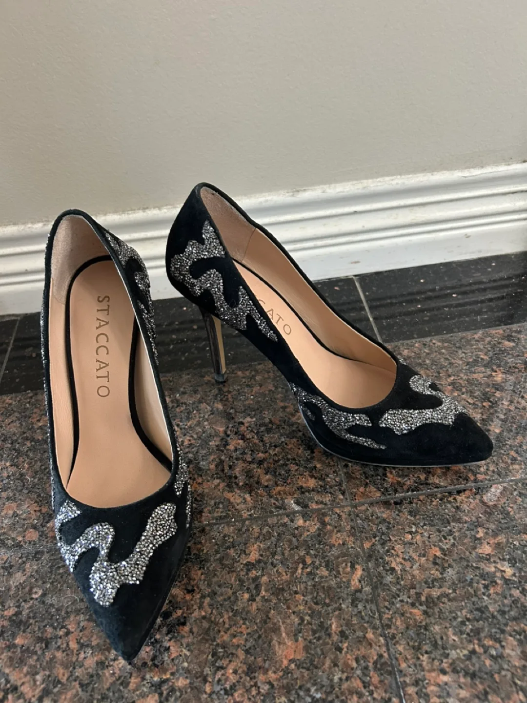 Sequin Black Heels thumbnail