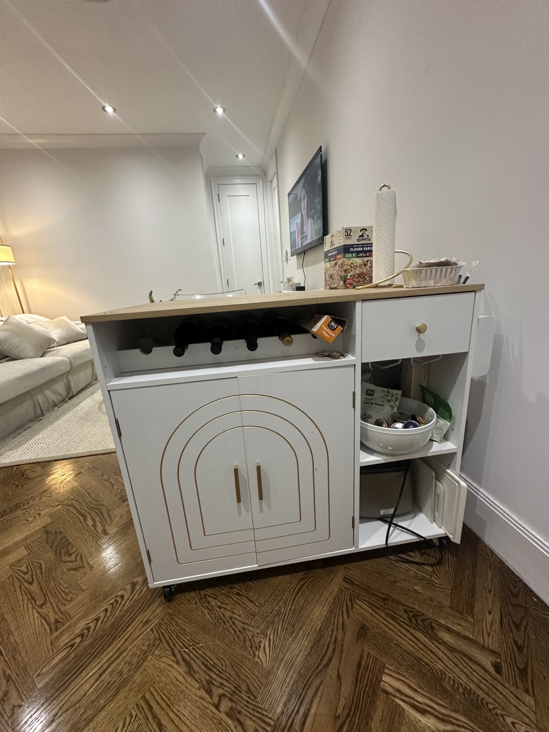 NEED GONE ASAP!! White & Wood island table - photo 2