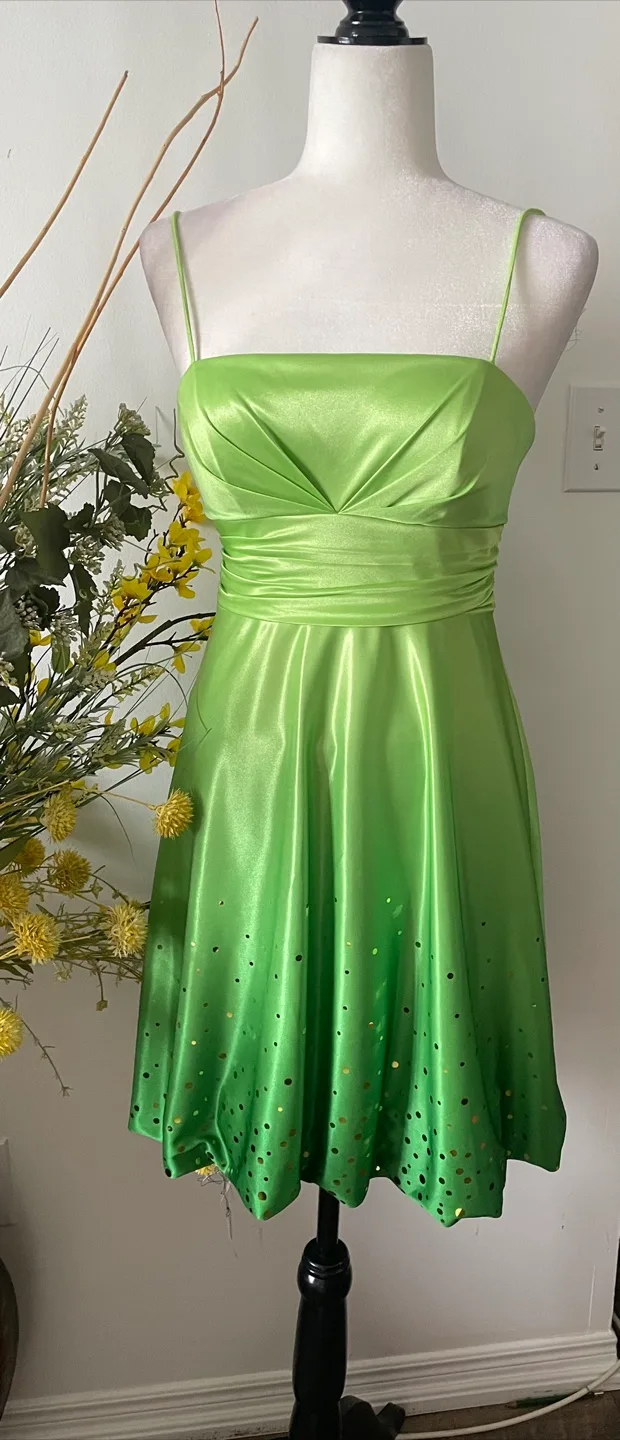 Green Party Dress with Gold Accents thumbnail