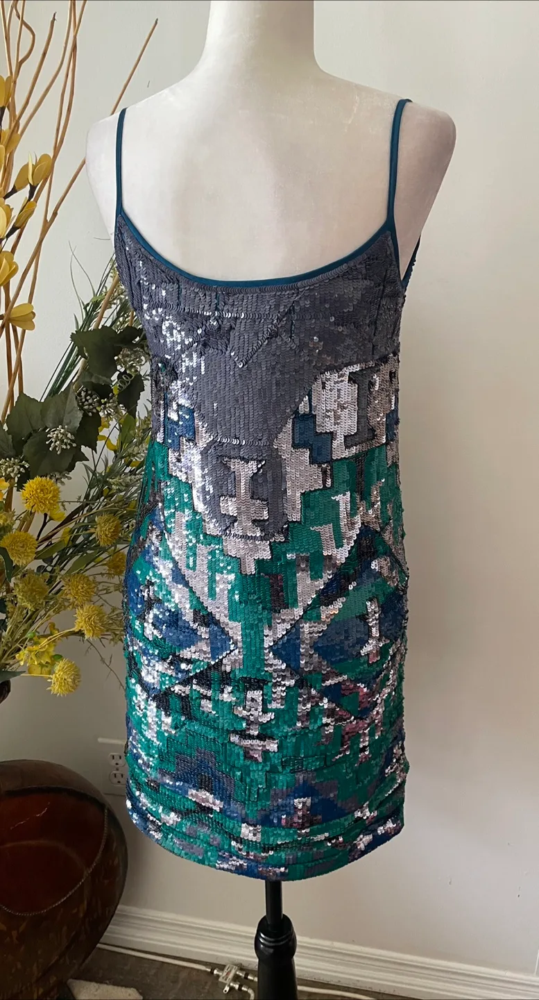 Sequin Dress - Grey, Green, Blue thumbnail