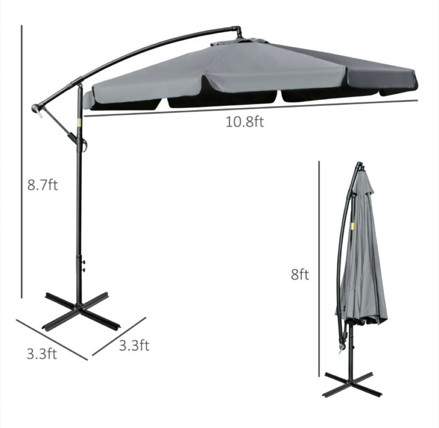 11 FT OFFSET PATIO UMBRELLA NEEDS NEW STRING