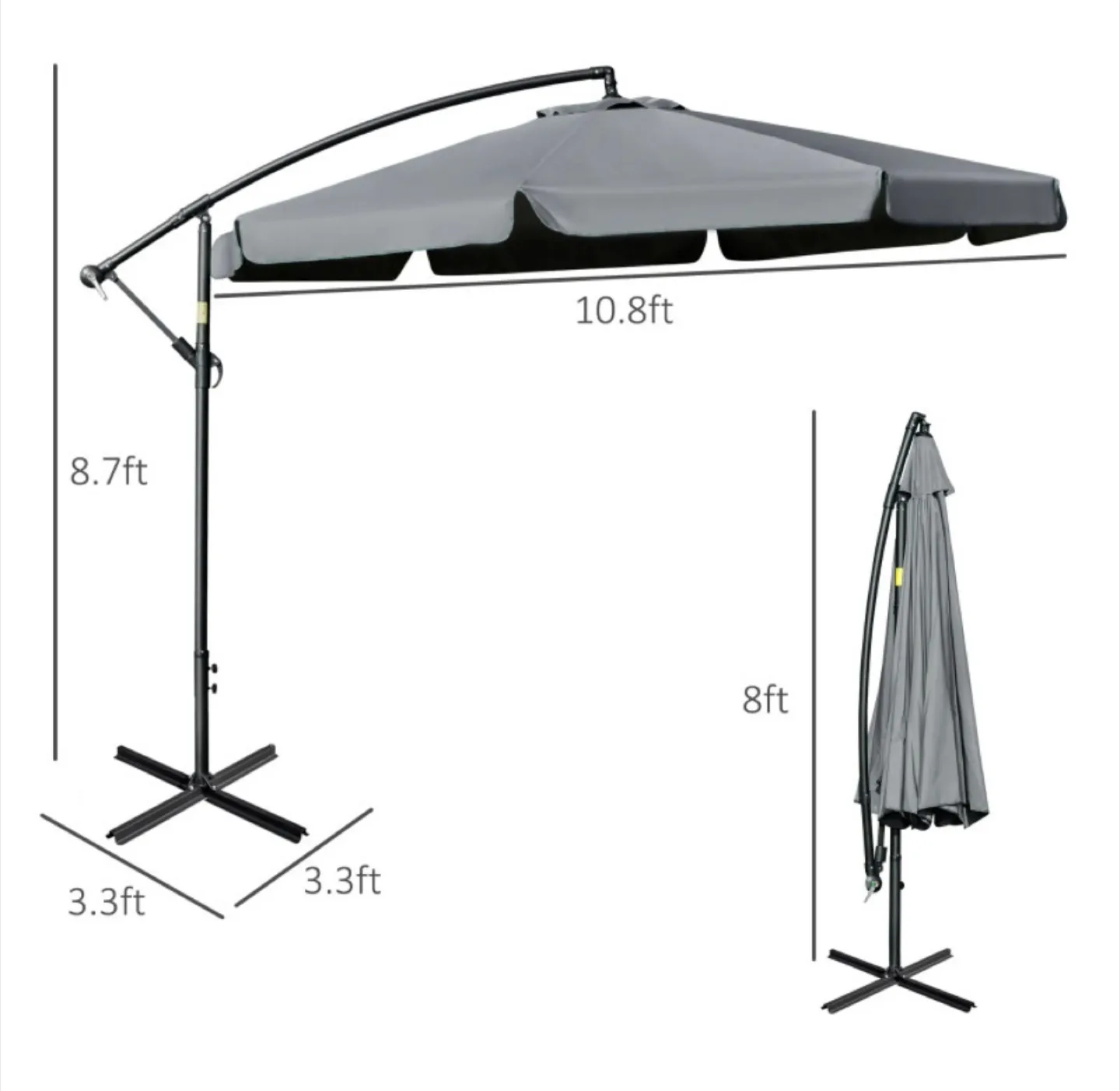 11 FT OFFSET PATIO UMBRELLA NEEDS NEW STRING thumbnail