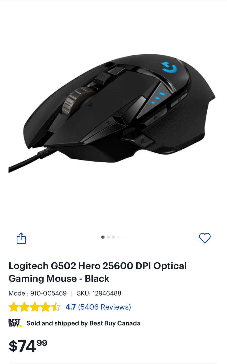 🖱️ Logitech G502 Hero Gaming Mouse – Brand New | $60