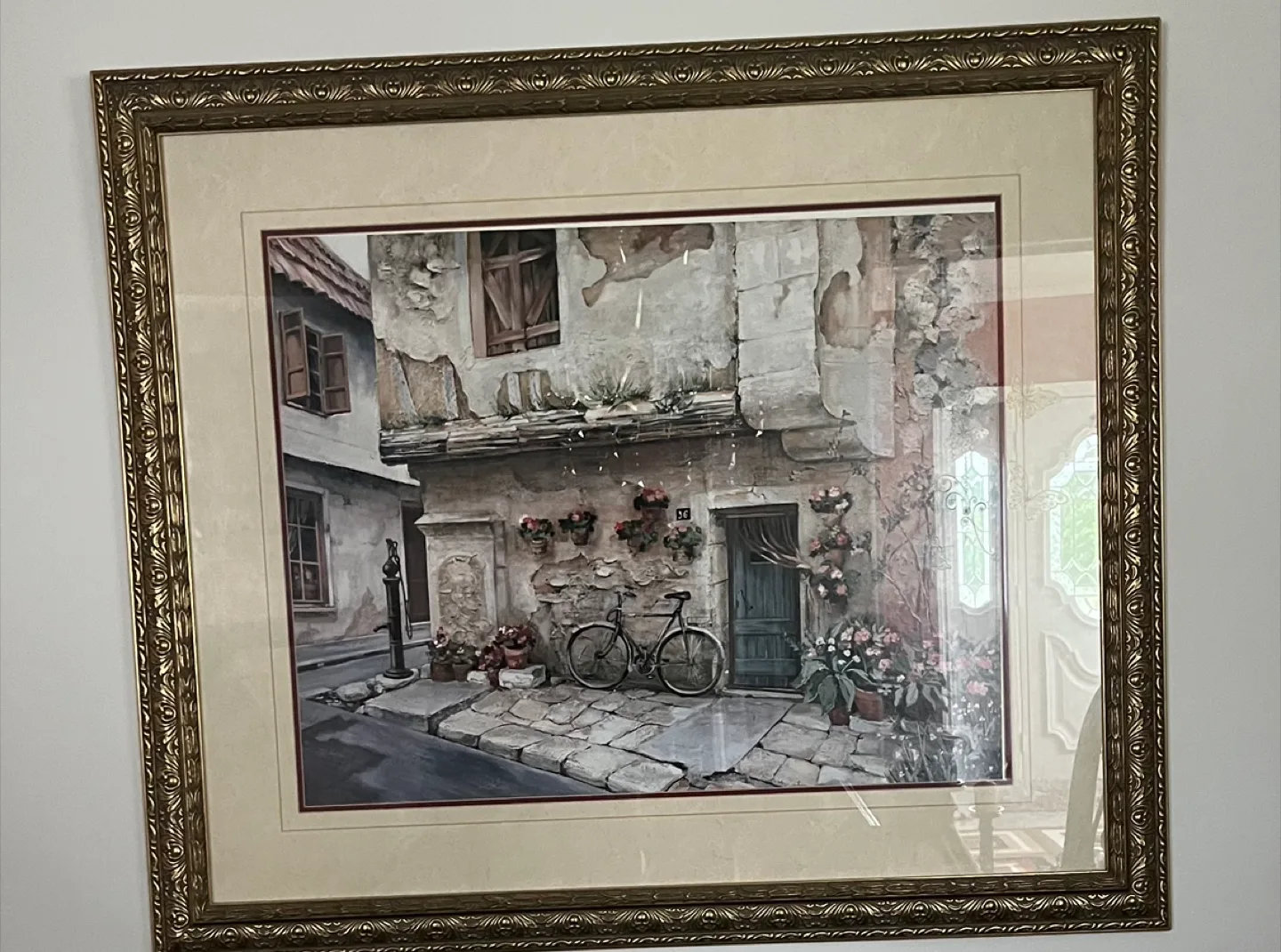 43 X 37 inches Framed Print of European Street Scene image indicator(2)