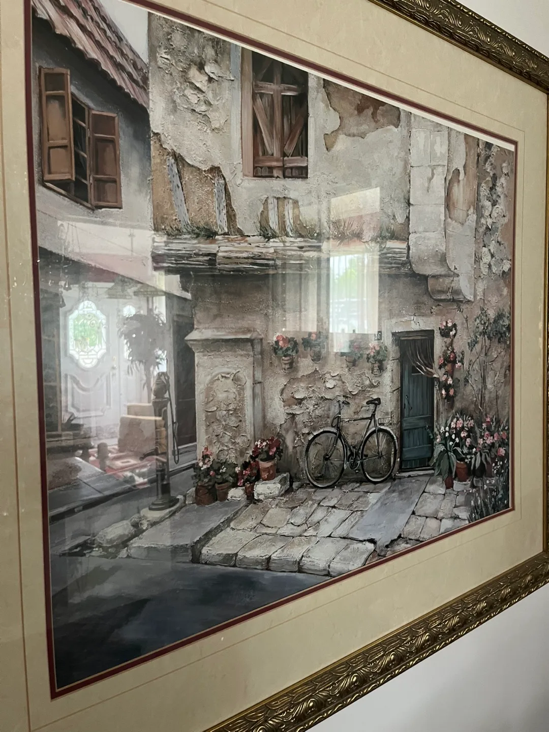 43 X 37 inches Framed Print of European Street Scene image indicator(3)