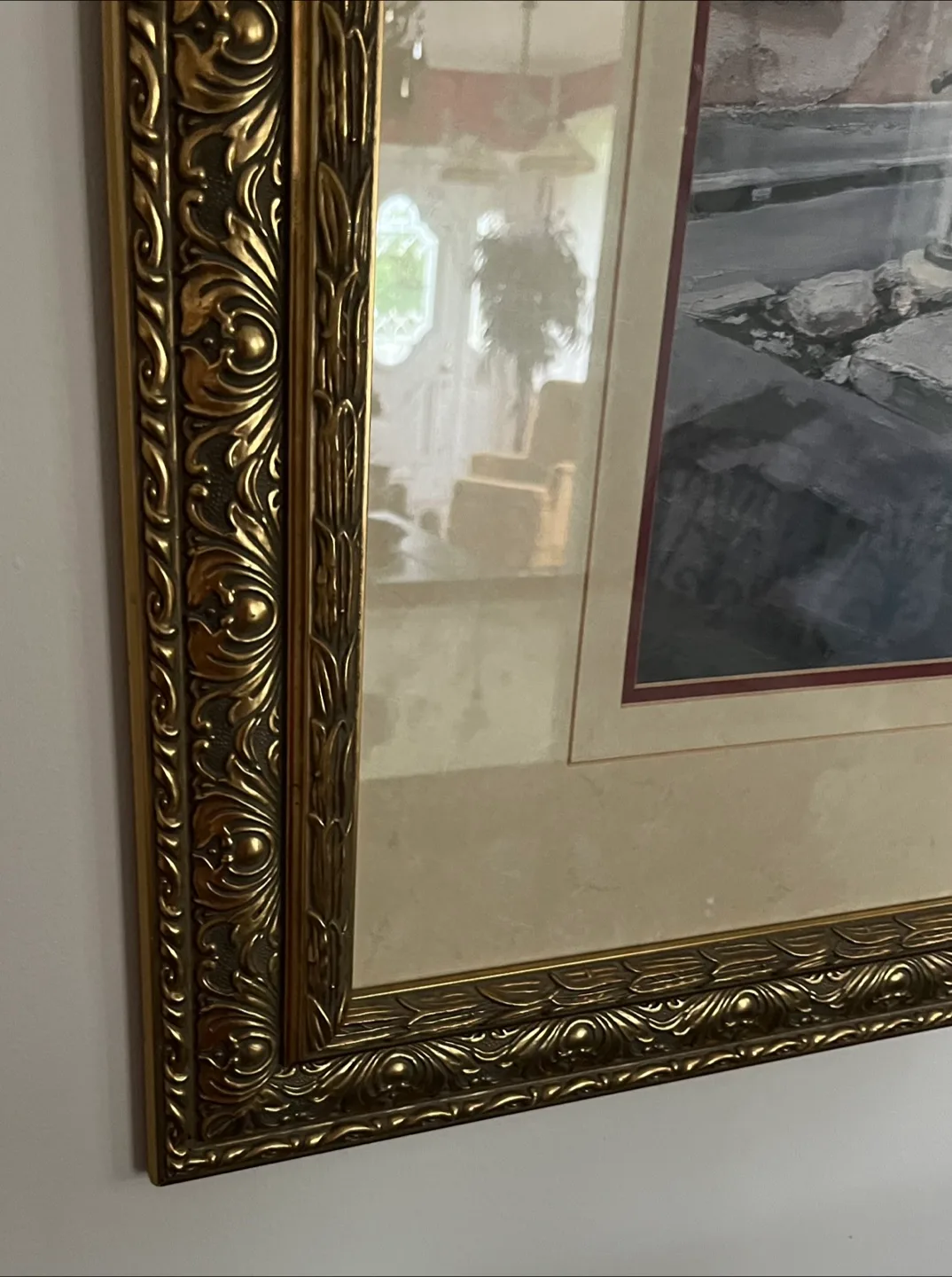 43 X 37 inches Framed Print of European Street Scene image indicator(4)