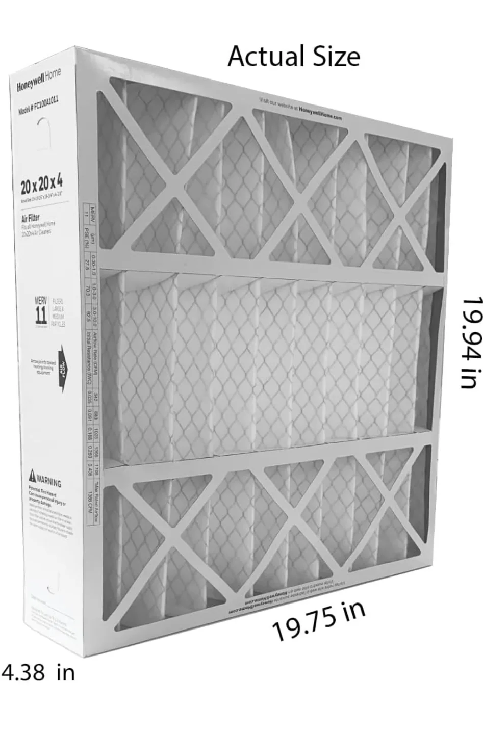 ✨NEW✨ 2 Honeywell Home 20x20x4 Pleated Air Filters, MERV 11 image indicator(8)