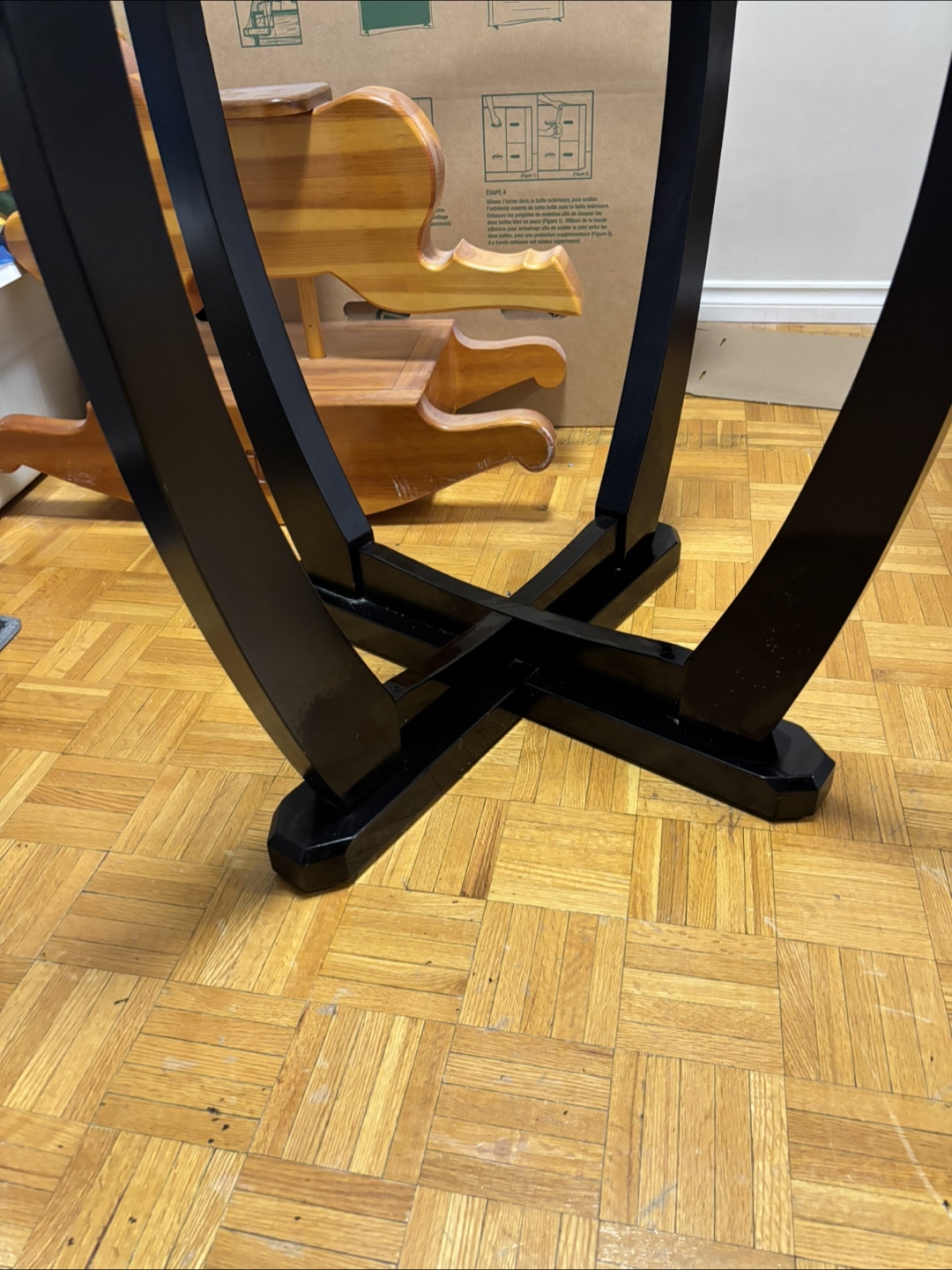 NEEDS TO GO Moving Sale Glass Top Round Dining Table - photo 4
