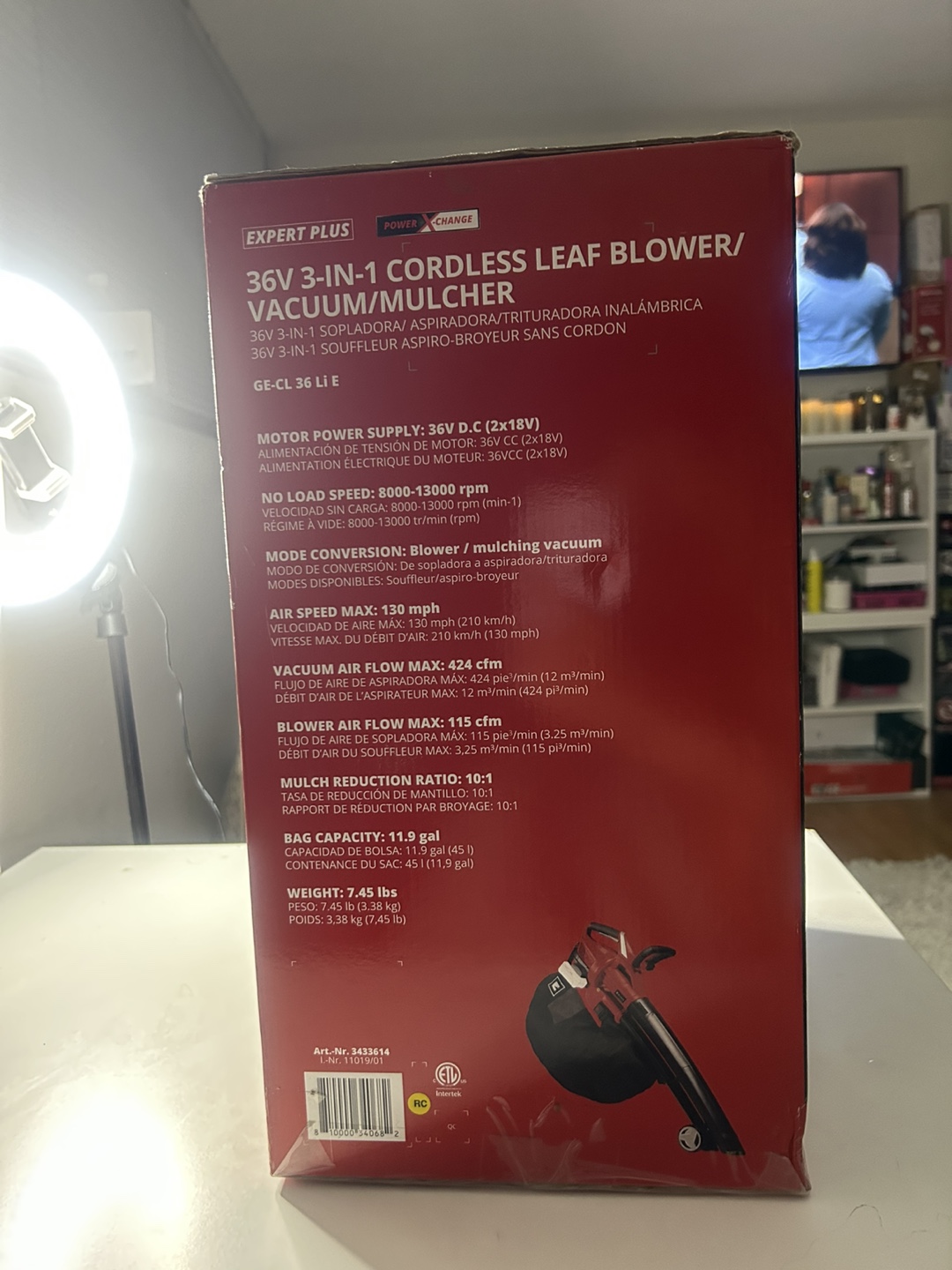Einhell 36V Cordless Leaf Blower/Vacuum/Mulcher - photo 2