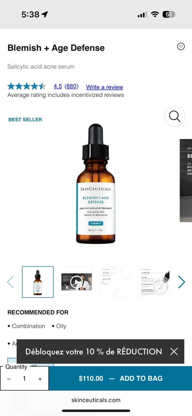 New SkinCeuticals Blemish + Age Defense Serum 💚 image indicator(4)