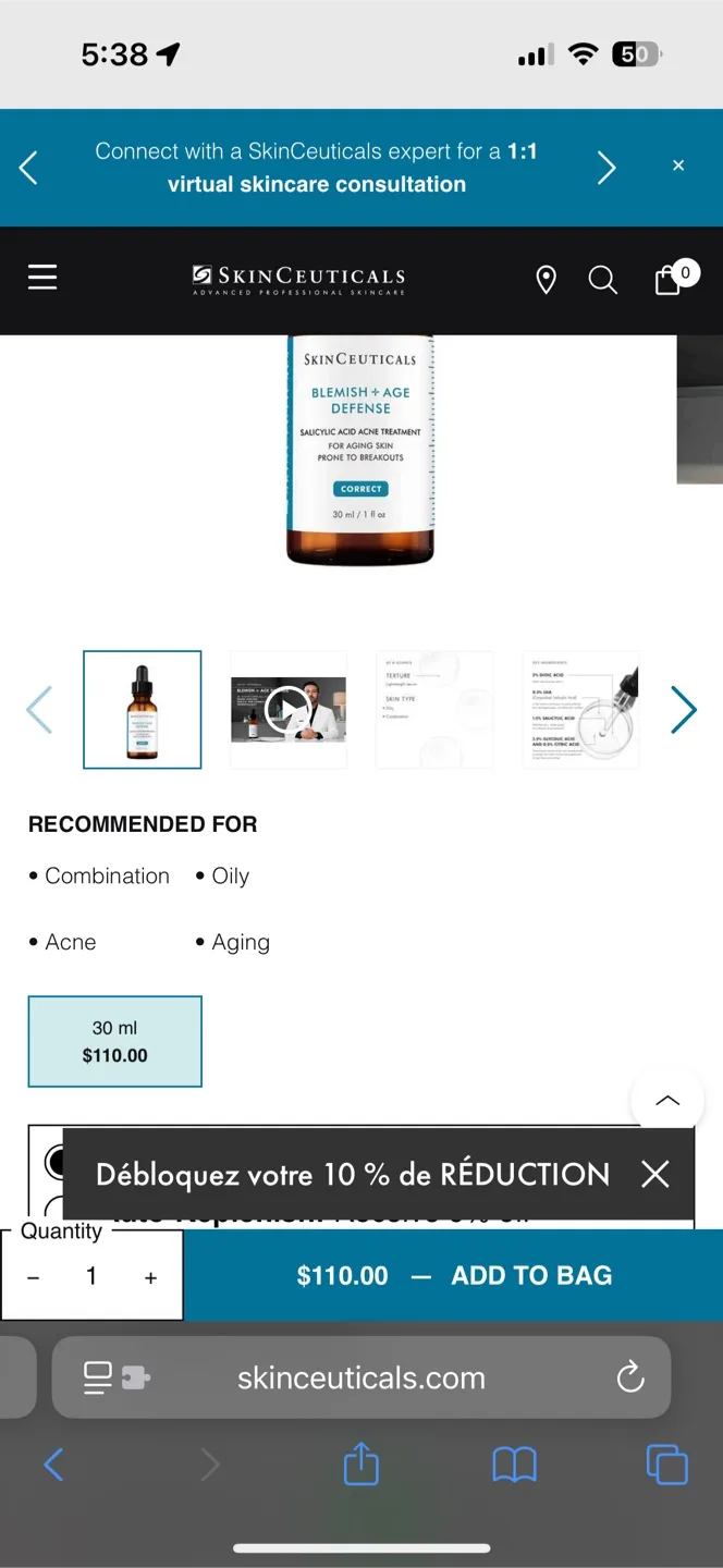New SkinCeuticals Blemish + Age Defense Serum 💚 image indicator(5)