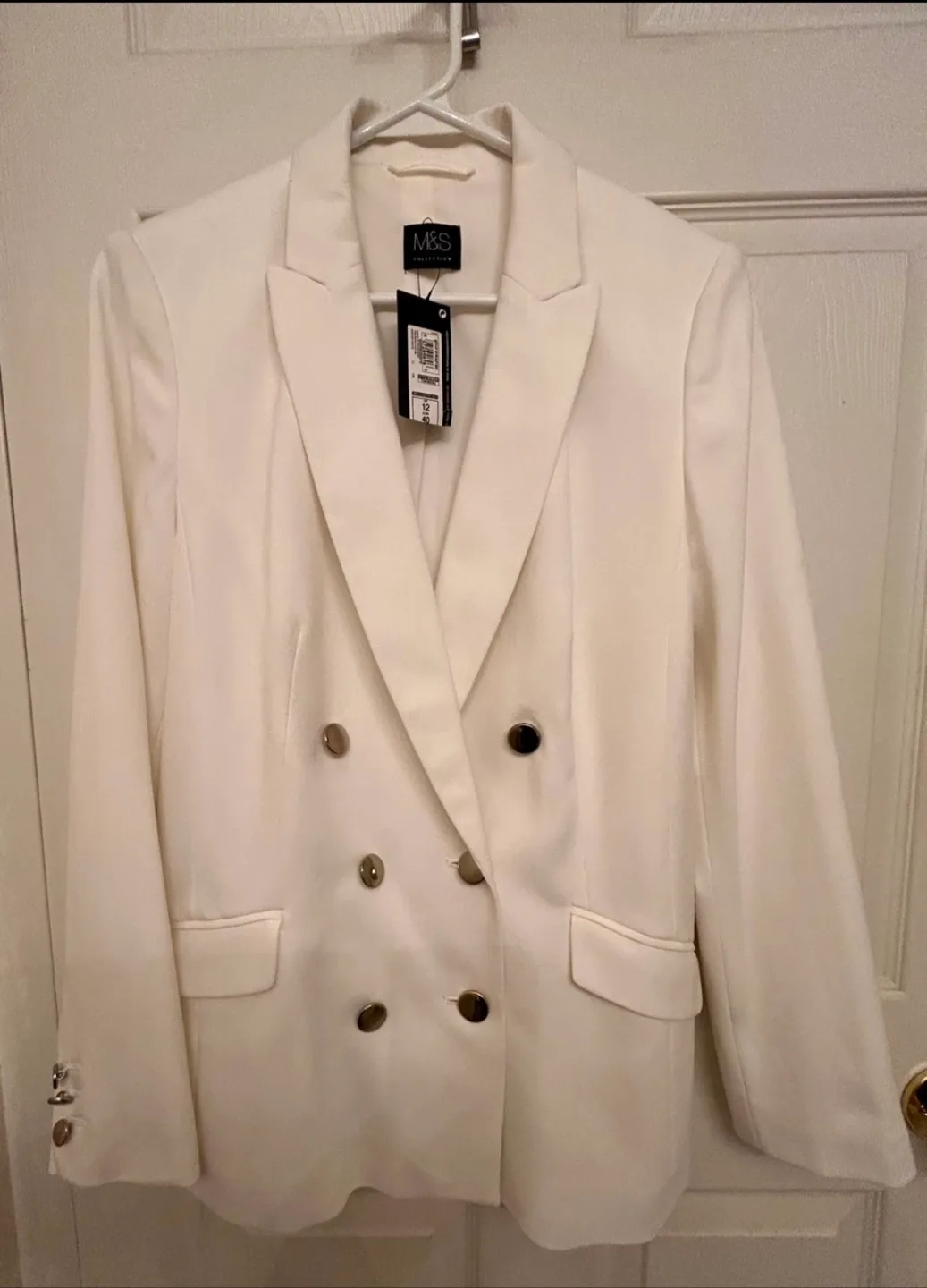Marks & Spencer Double Breasted White Blazer - NEW! image indicator(2)