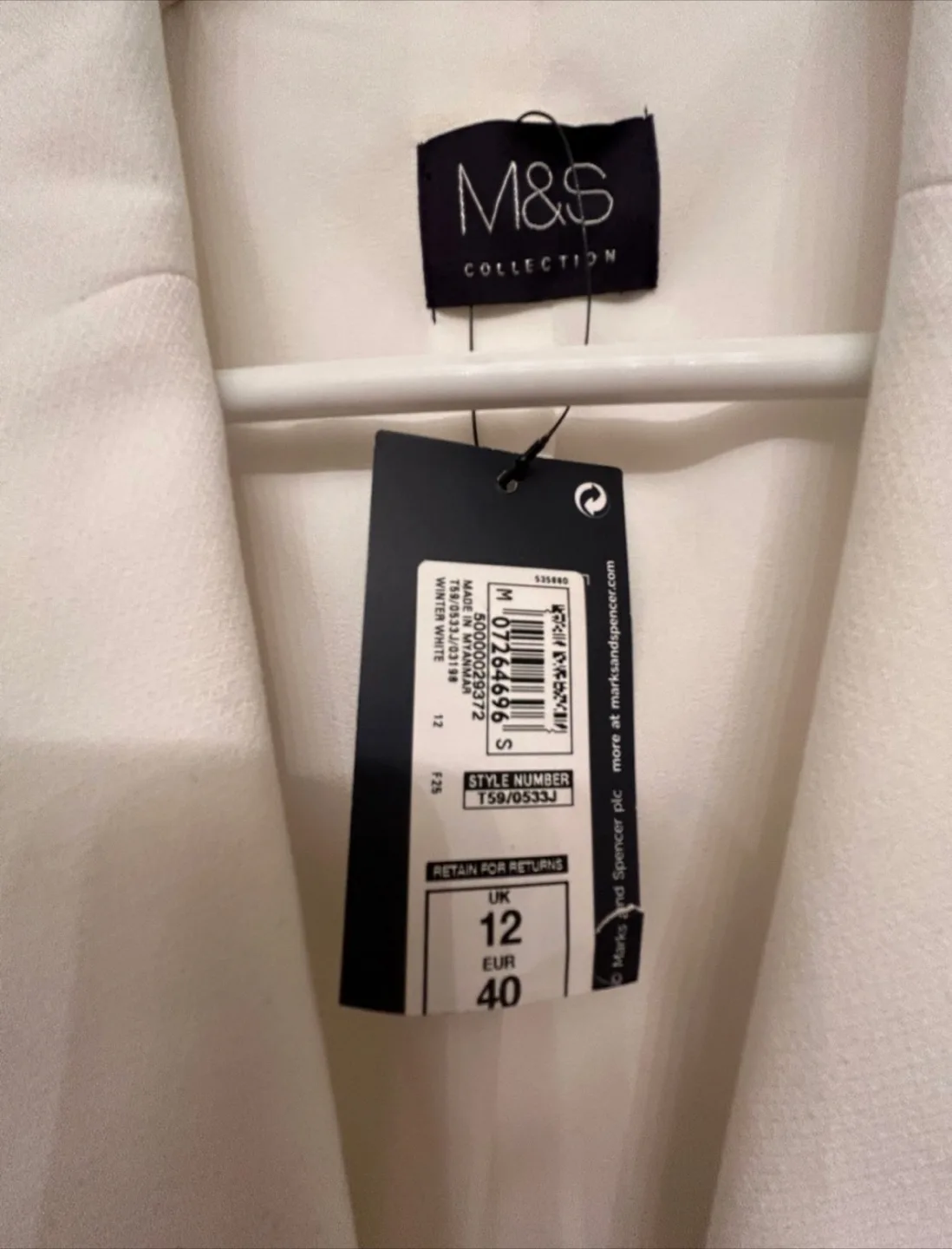 Marks & Spencer Double Breasted White Blazer - NEW! image indicator(3)