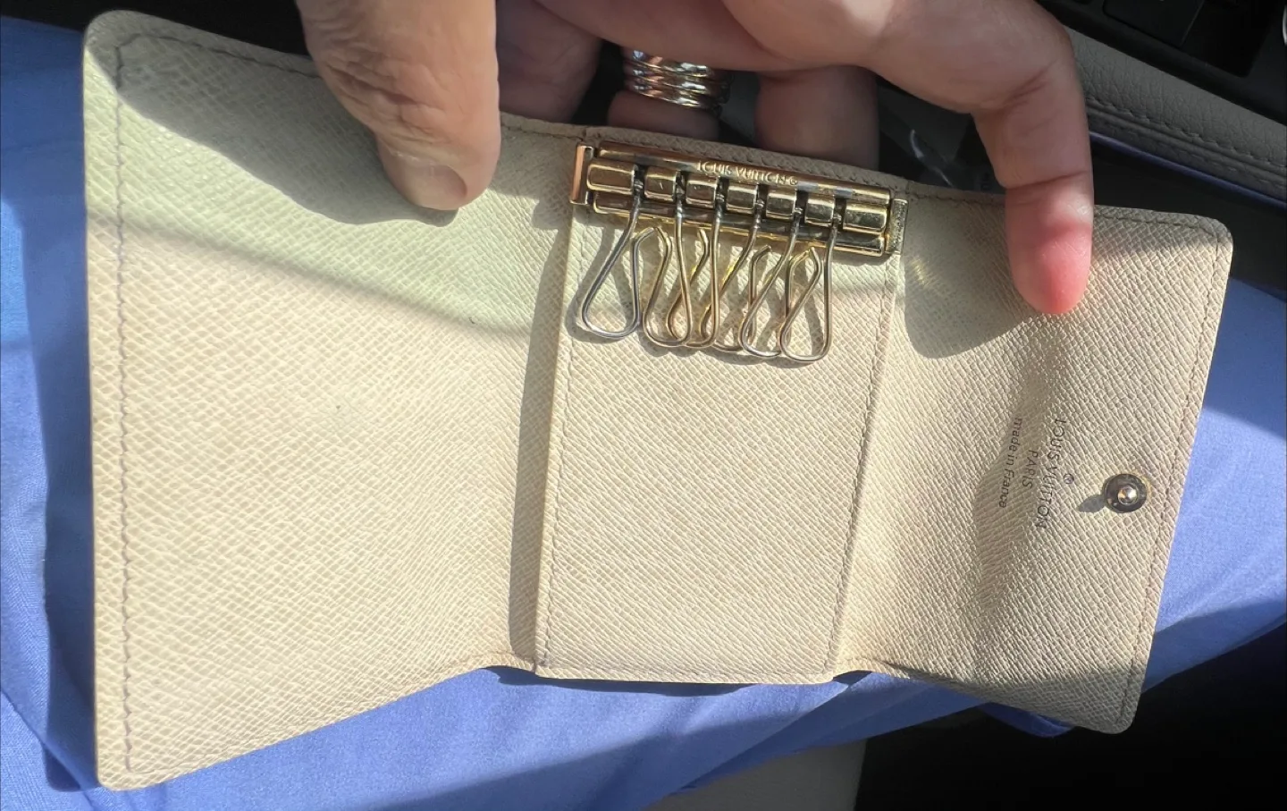 MOST AFFORDABLE  Louis Vuitton Damier Azur Key/Cardholder image indicator(2)