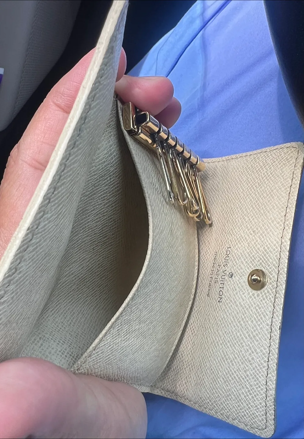 MOST AFFORDABLE  Louis Vuitton Damier Azur Key/Cardholder image indicator(3)