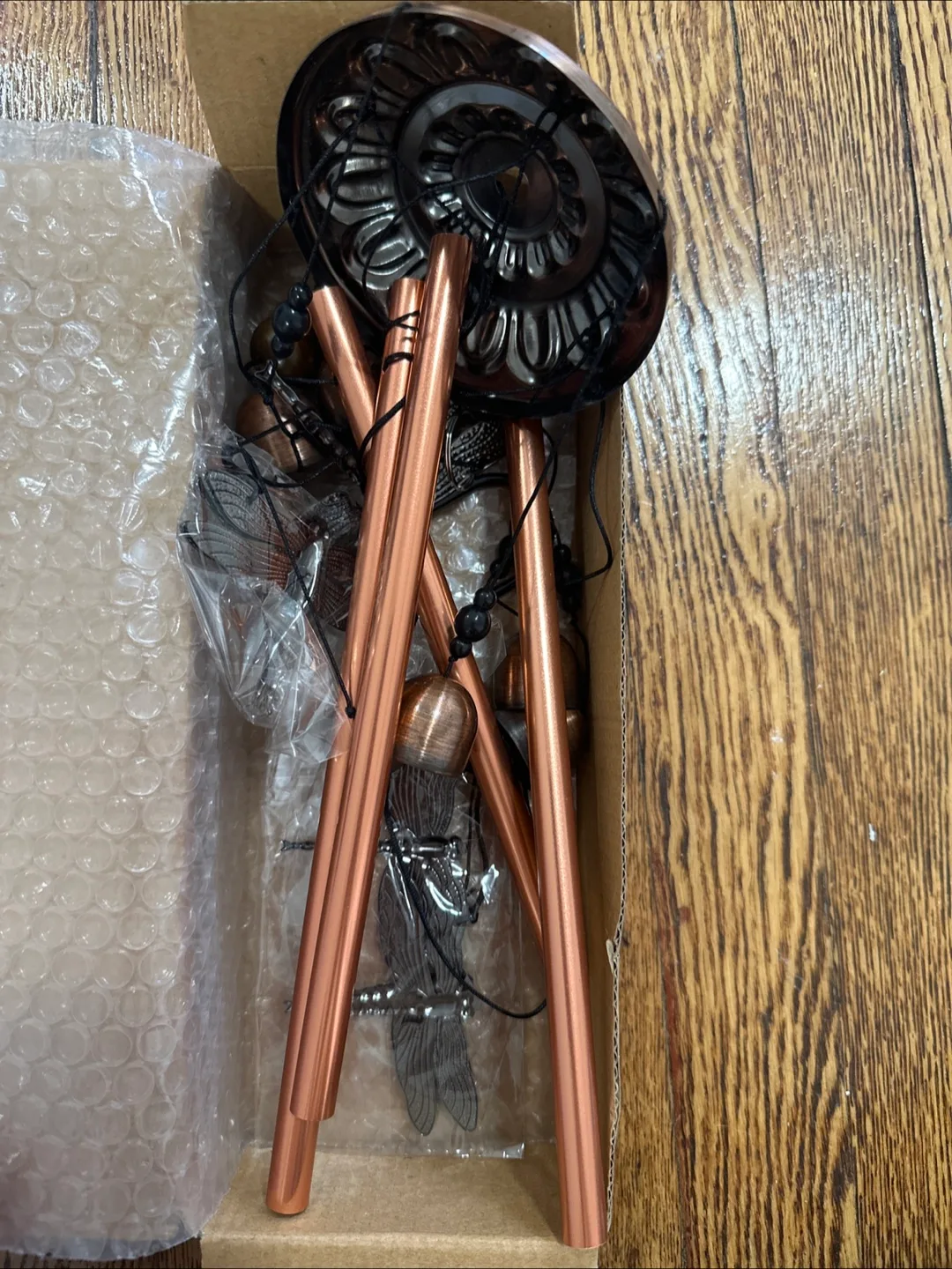 Copper Wind Chimes with Dragonfly Accent thumbnail