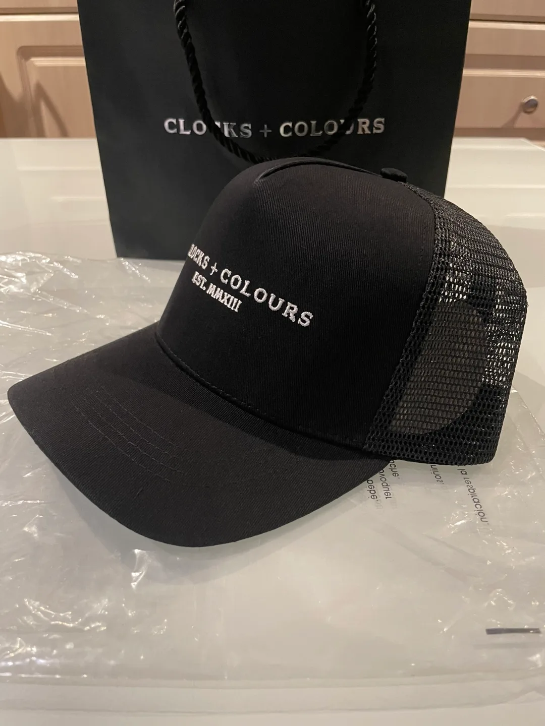 *NEW* Clocks + Colours Black Trucker Hat image indicator(4)