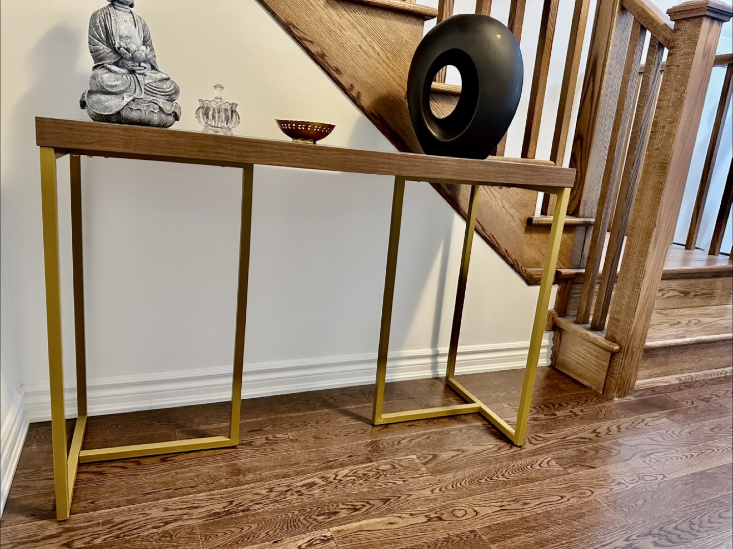Console Table - Wood & Gold Accent - photo 3