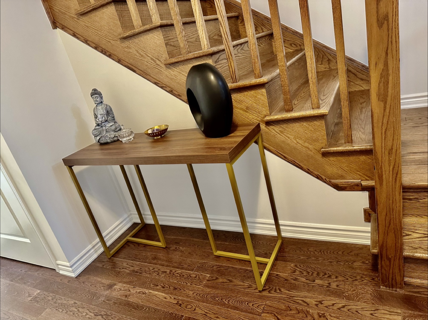 Console Table - Wood & Gold Accent - photo 2