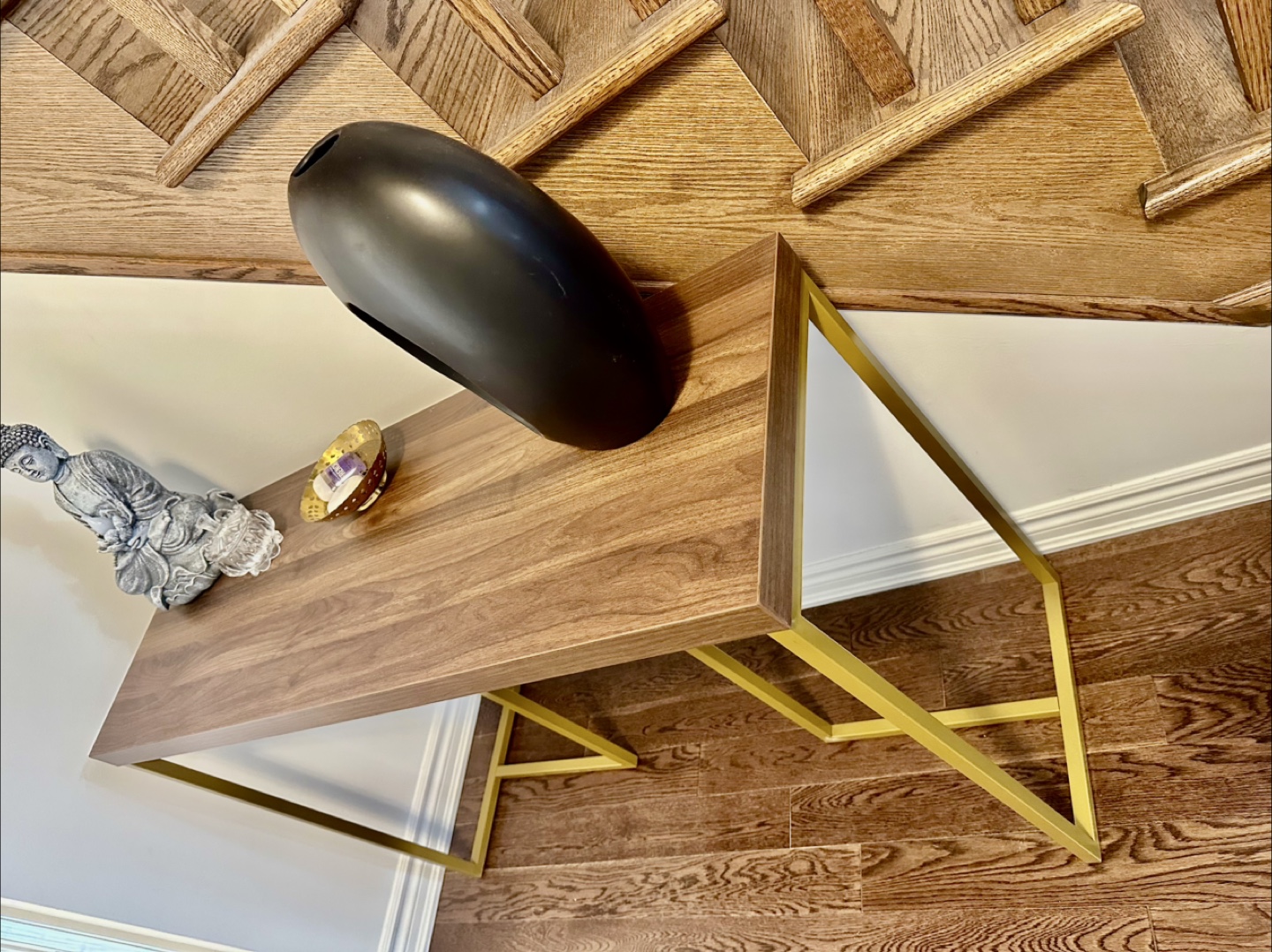 Console Table - Wood & Gold Accent - photo 4