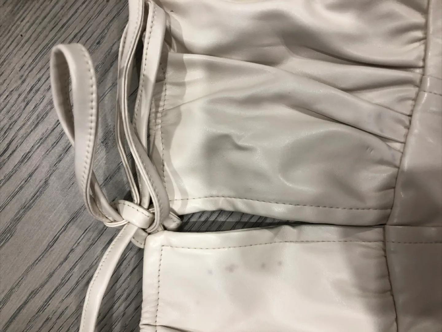 White Faux Leather Corset Top image indicator(2)