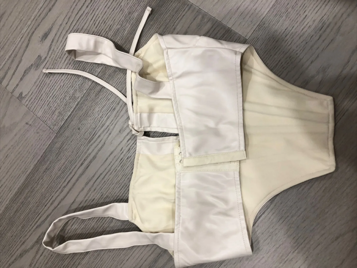 White Faux Leather Corset Top image indicator(3)