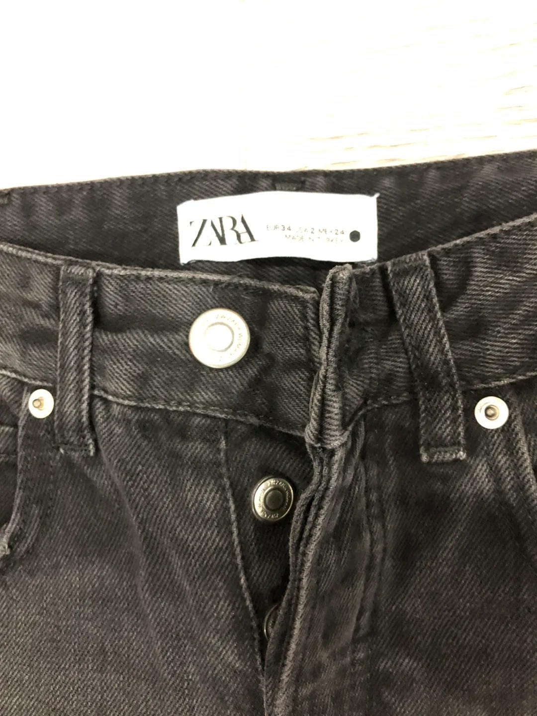 Zara Black Denim Jeans, Size 2 image indicator(2)
