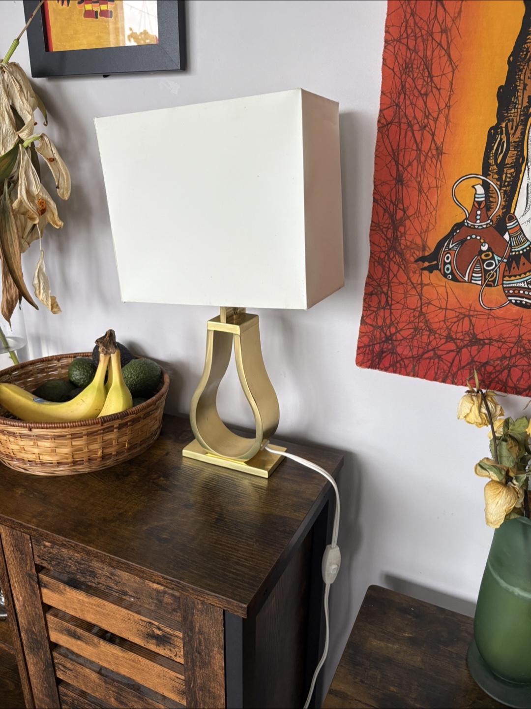 Table Lamp with Rectangular Shade