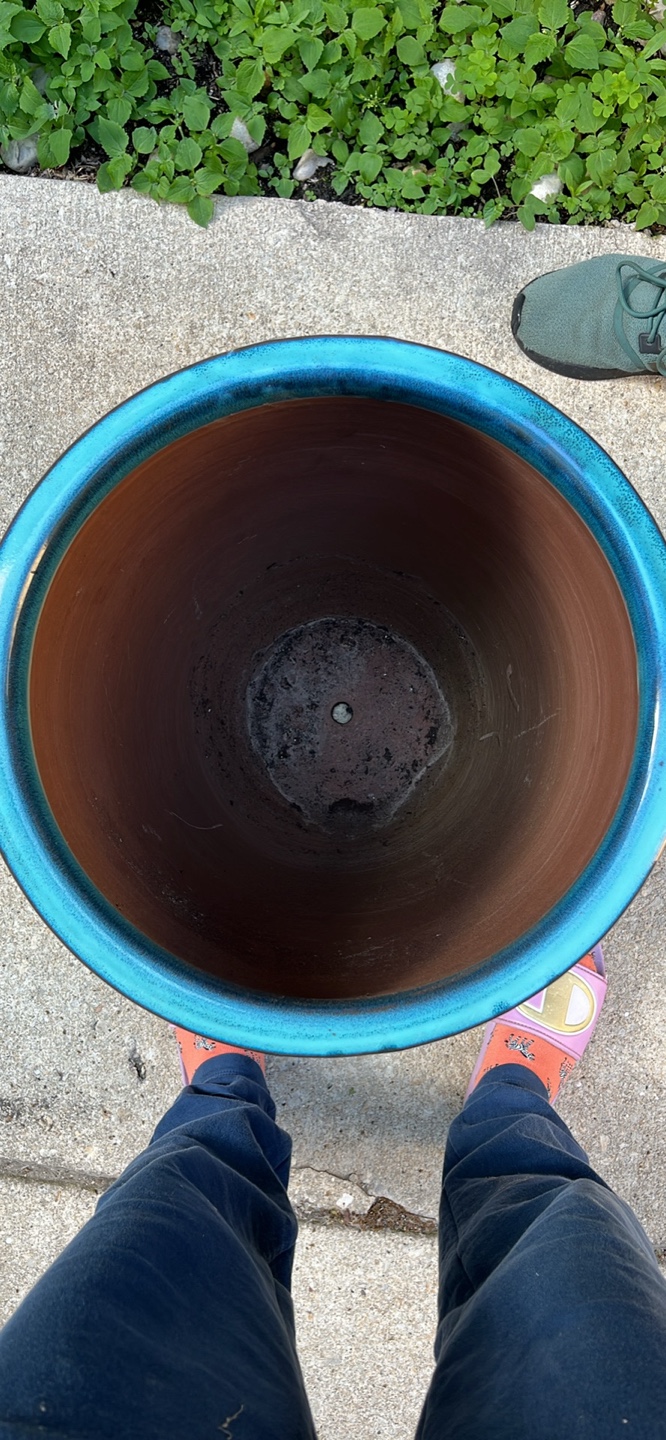 Large Decorative Blue Ceramic Planter