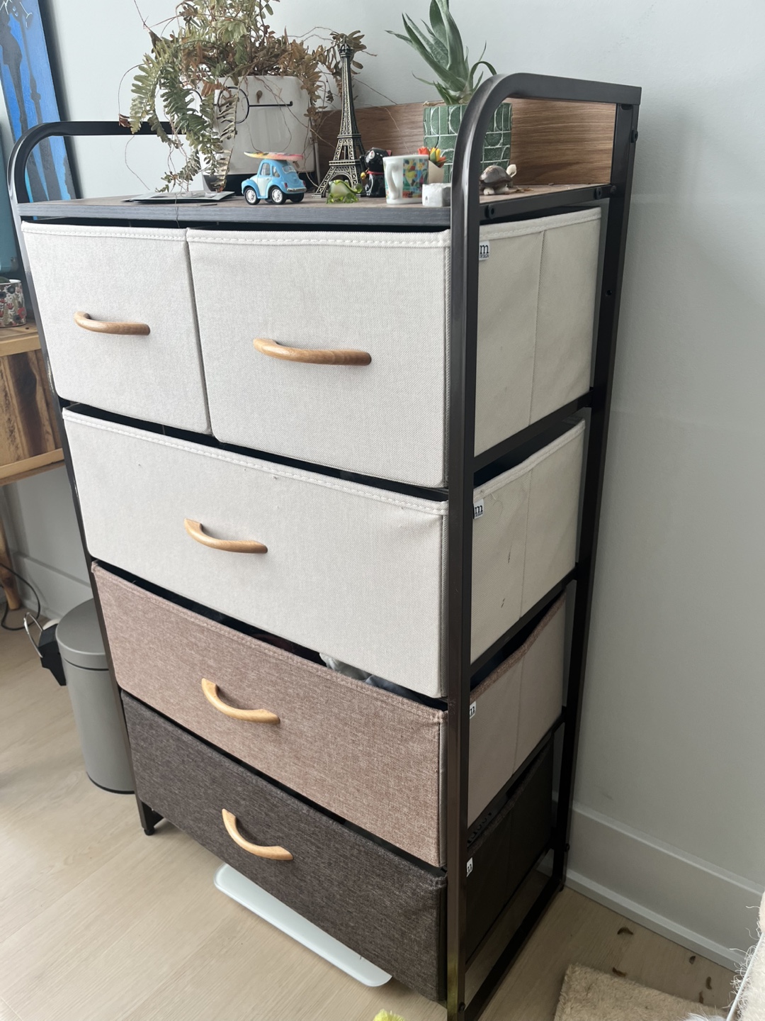 5-Drawer Fabric Dresser, 4-Tier Storage Tower with Steel Frame - photo 4