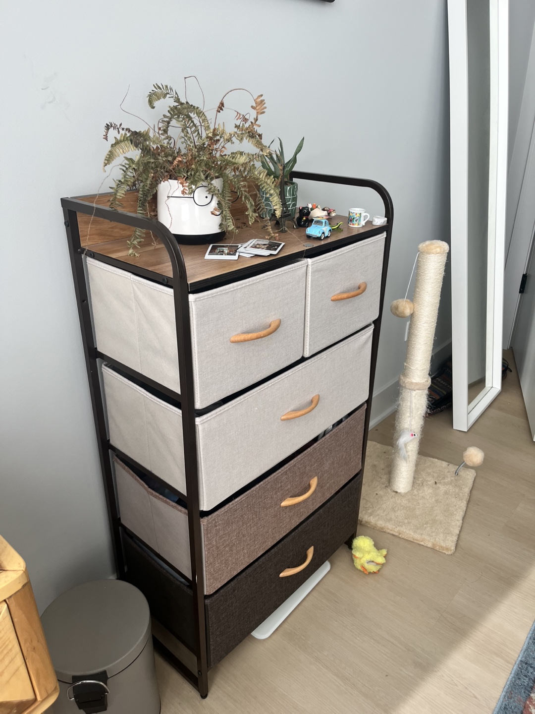 5-Drawer Fabric Dresser, 4-Tier Storage Tower with Steel Frame - photo 3
