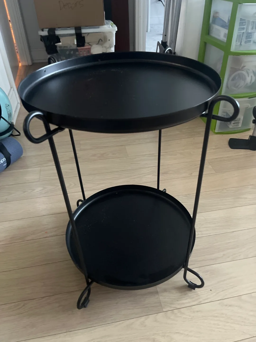 Black Metal Two-Tier Side Table thumbnail