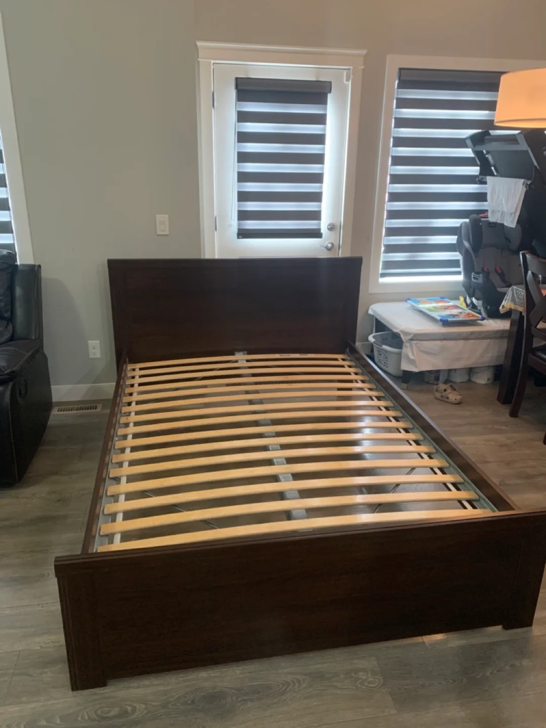 Dark Brown double Bed Frame thumbnail