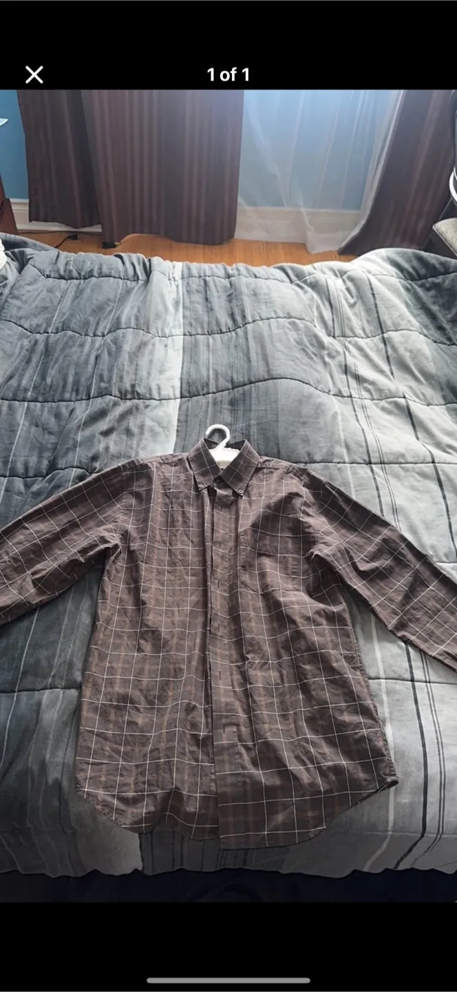 Brown Plaid Long Sleeve Shirt thumbnail
