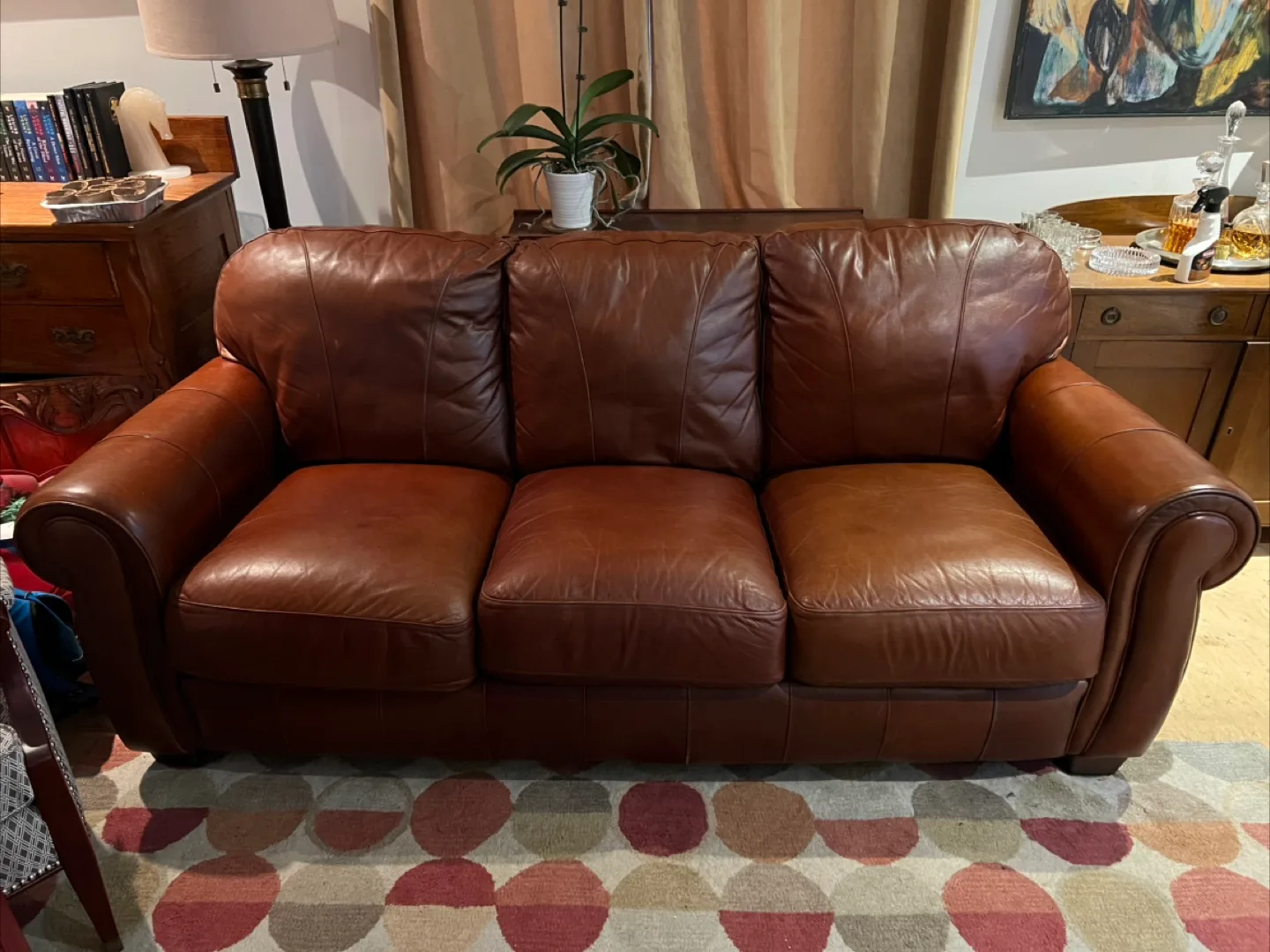 Brown Leather Sofa thumbnail