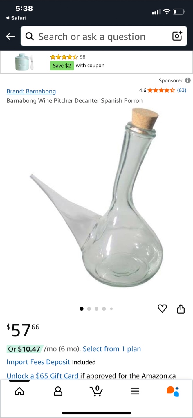 Barnabong Wine Pitcher Decanter Spanish Porron - photo 2