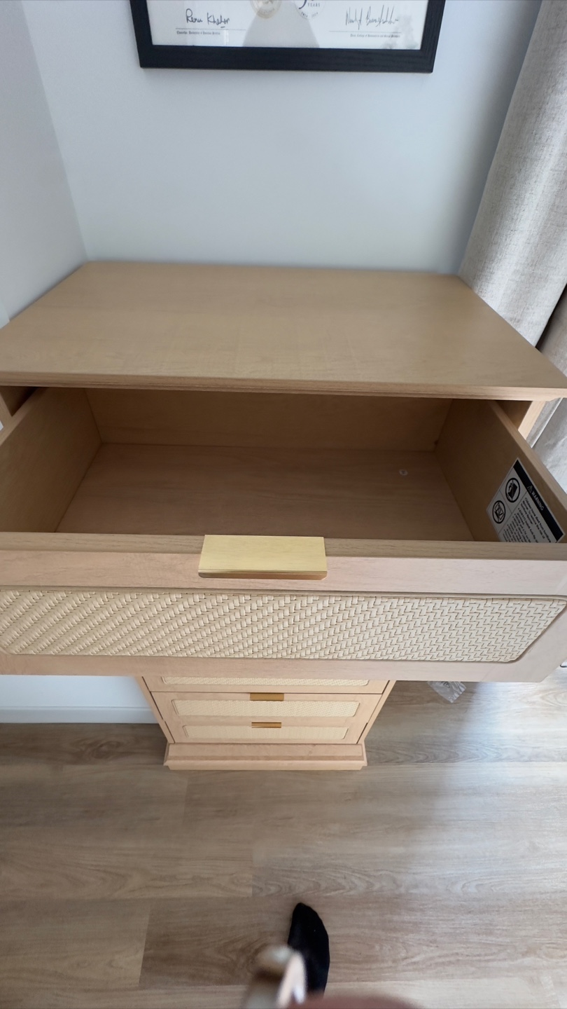 Wooden 5-Drawer Dresser with Woven Detail - photo 3