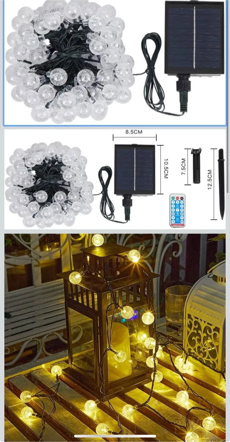 New 60 LED Solar Globe String Lights - RGB thumbnail