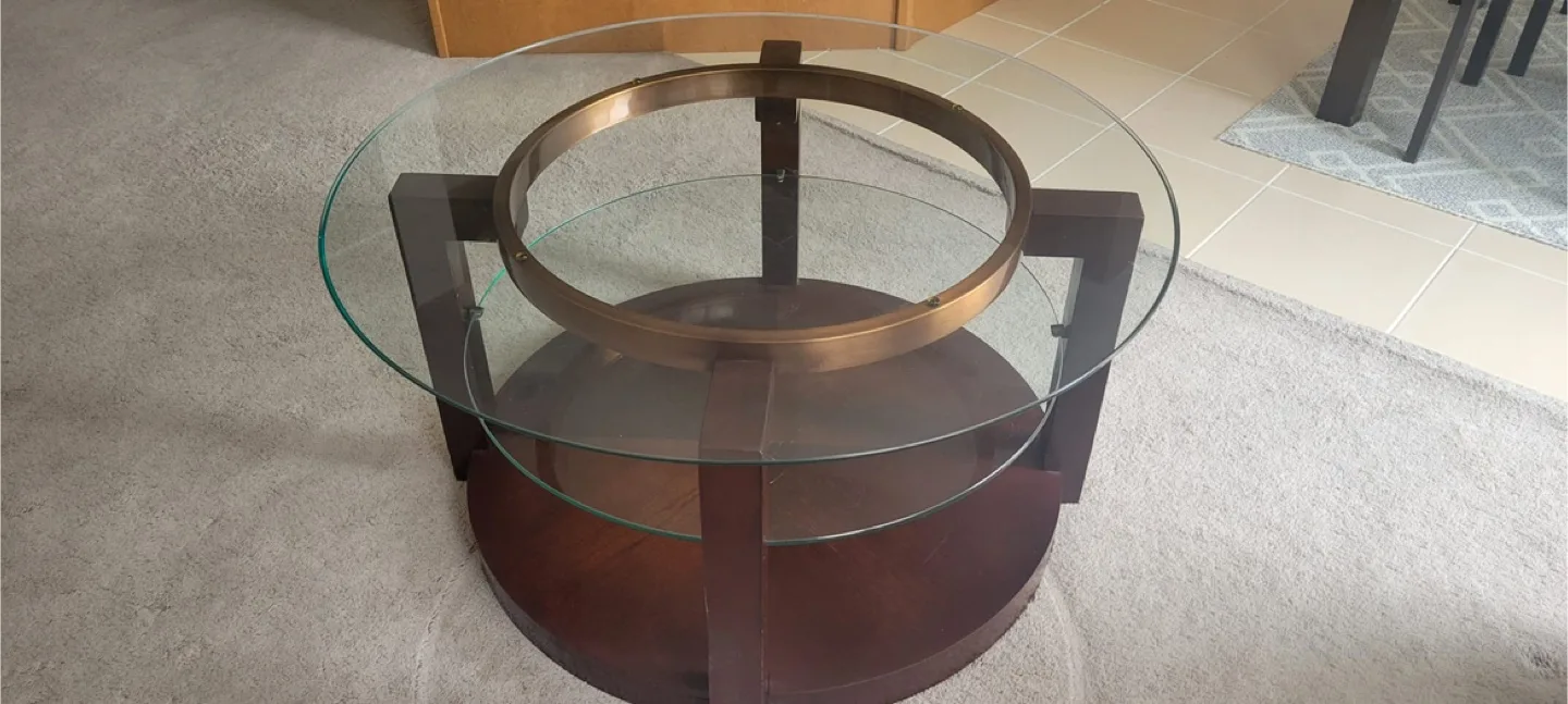 Round Glass Coffee Table - 35" Diameter thumbnail