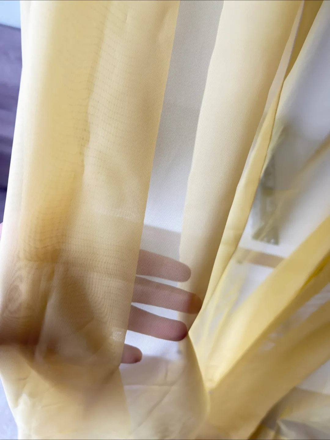 Sheer Yellow Curtain Panel image indicator(2)