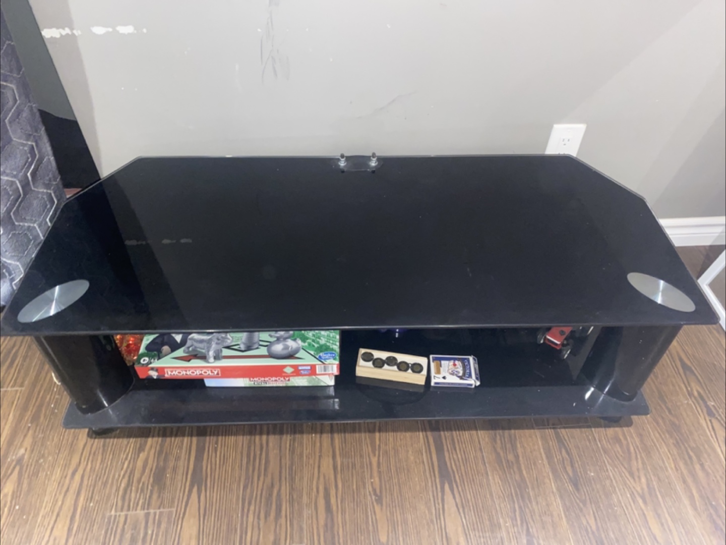 Black Glass TV Stand