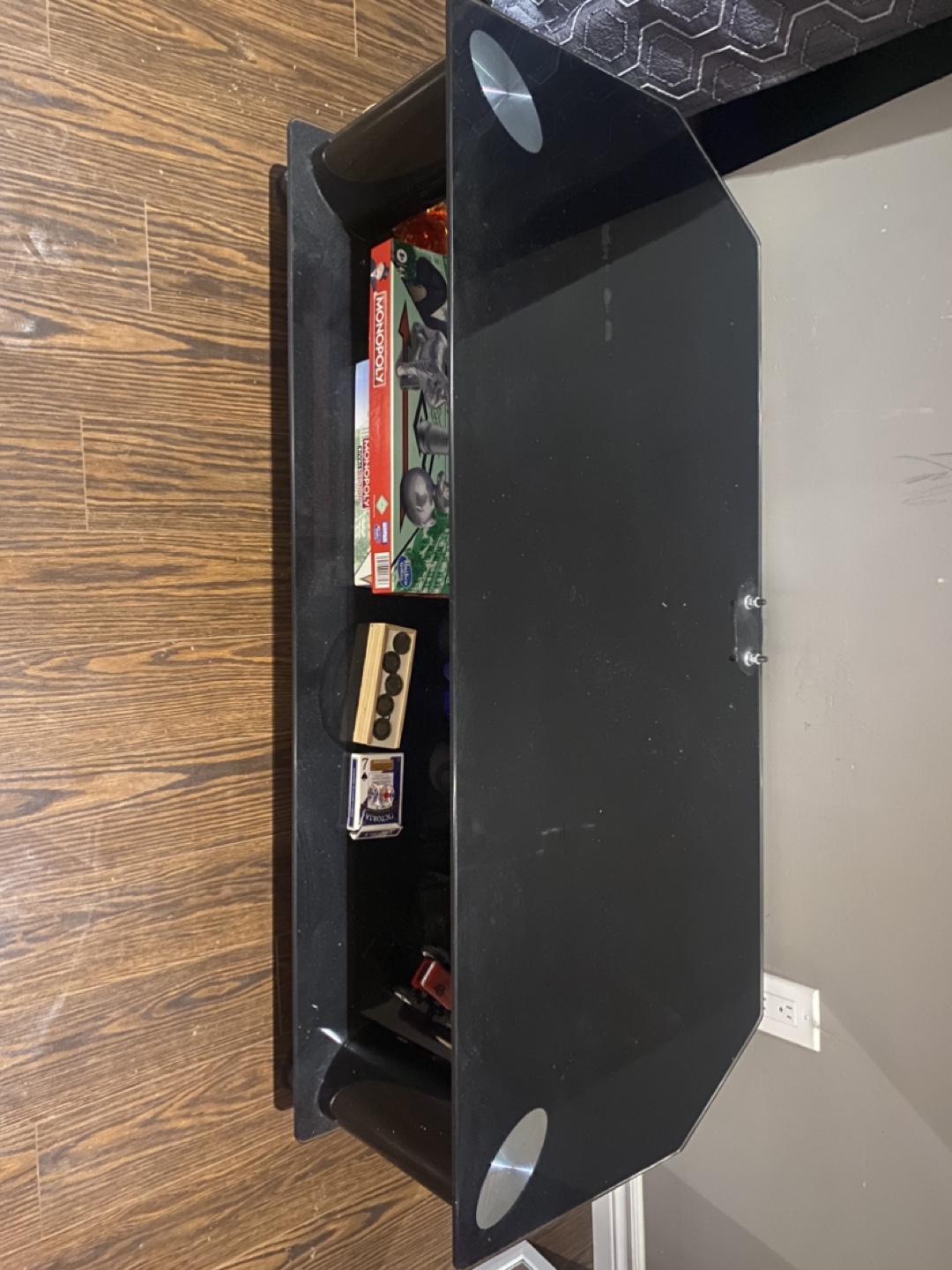 Black Glass TV Stand - photo 2