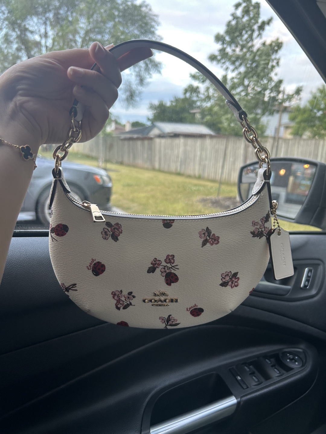 Coach Floral Print Demi Baguette