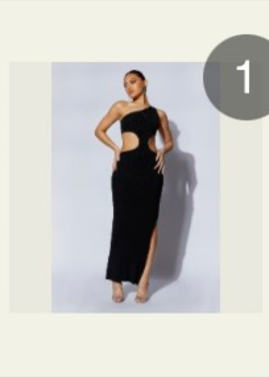 Black One-Shoulder Cutout Maxi Dress